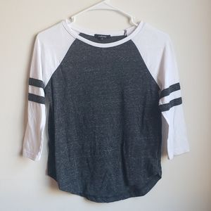 AMBIANCE Junior's Baseball Rugby Stripe Tee NWOT